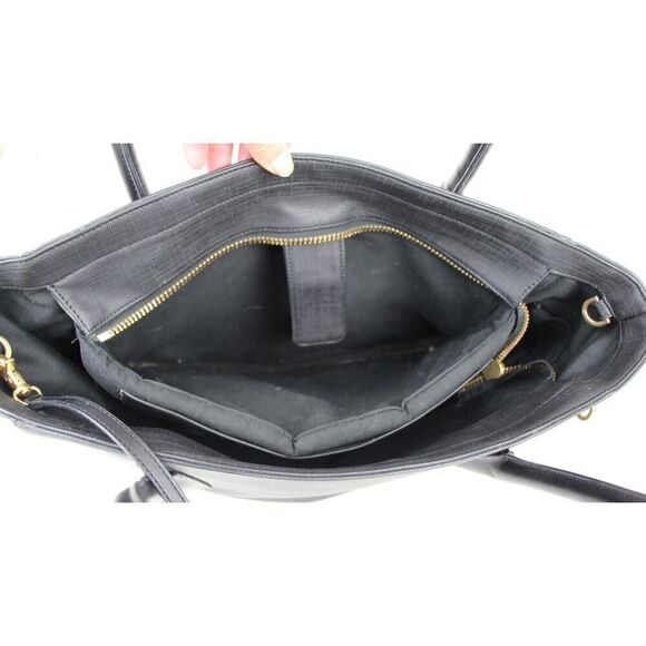 Dagne Dover BLACK COATED LEATHER BUSINESS SHOULDER BAG HANDBAG TOTE HOBO PURSE - Picture 13 of 14